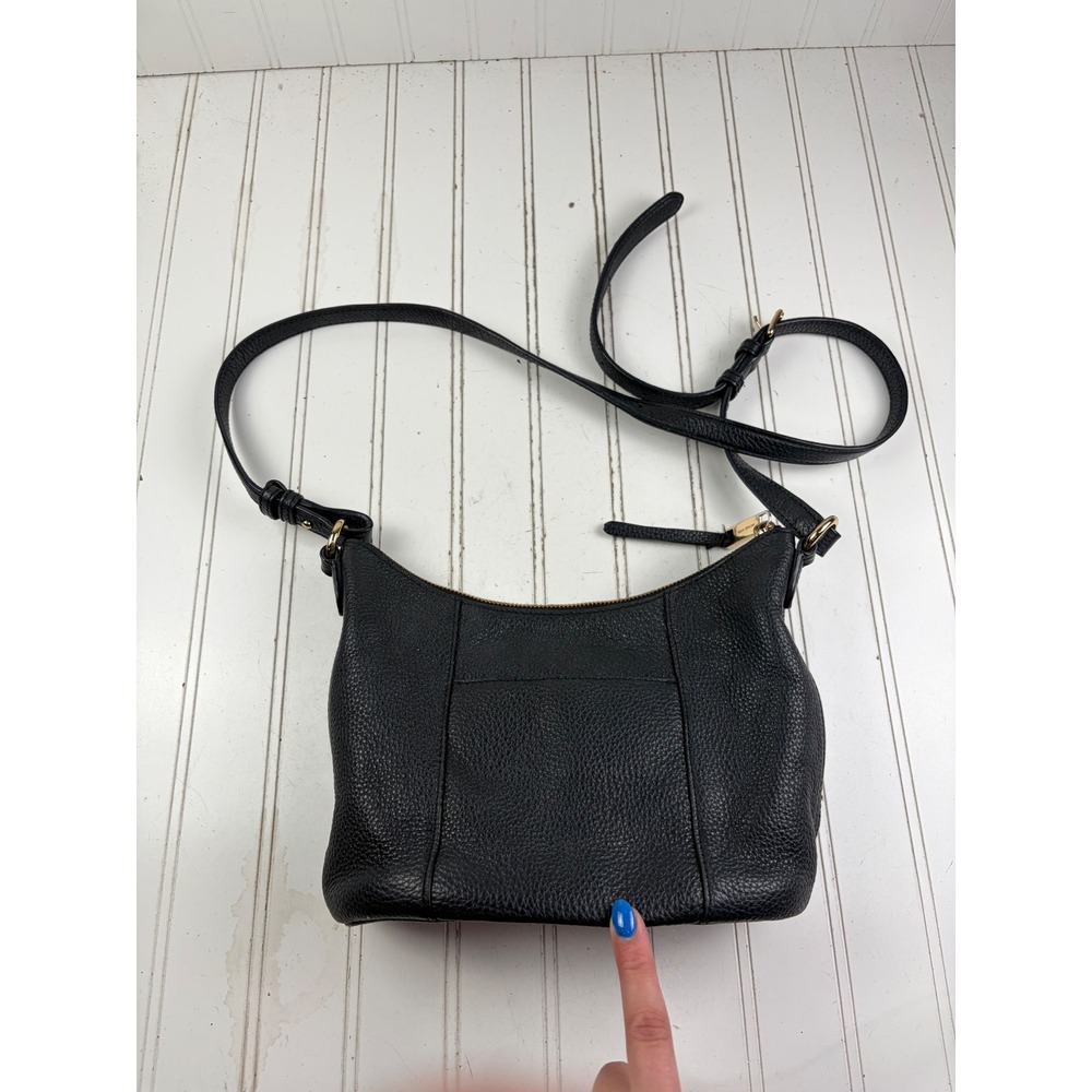 Michael Kors Black Nayla Medium Pebbled Leather Messenger Crossbody Shoulder Bag - Picture 3 of 11